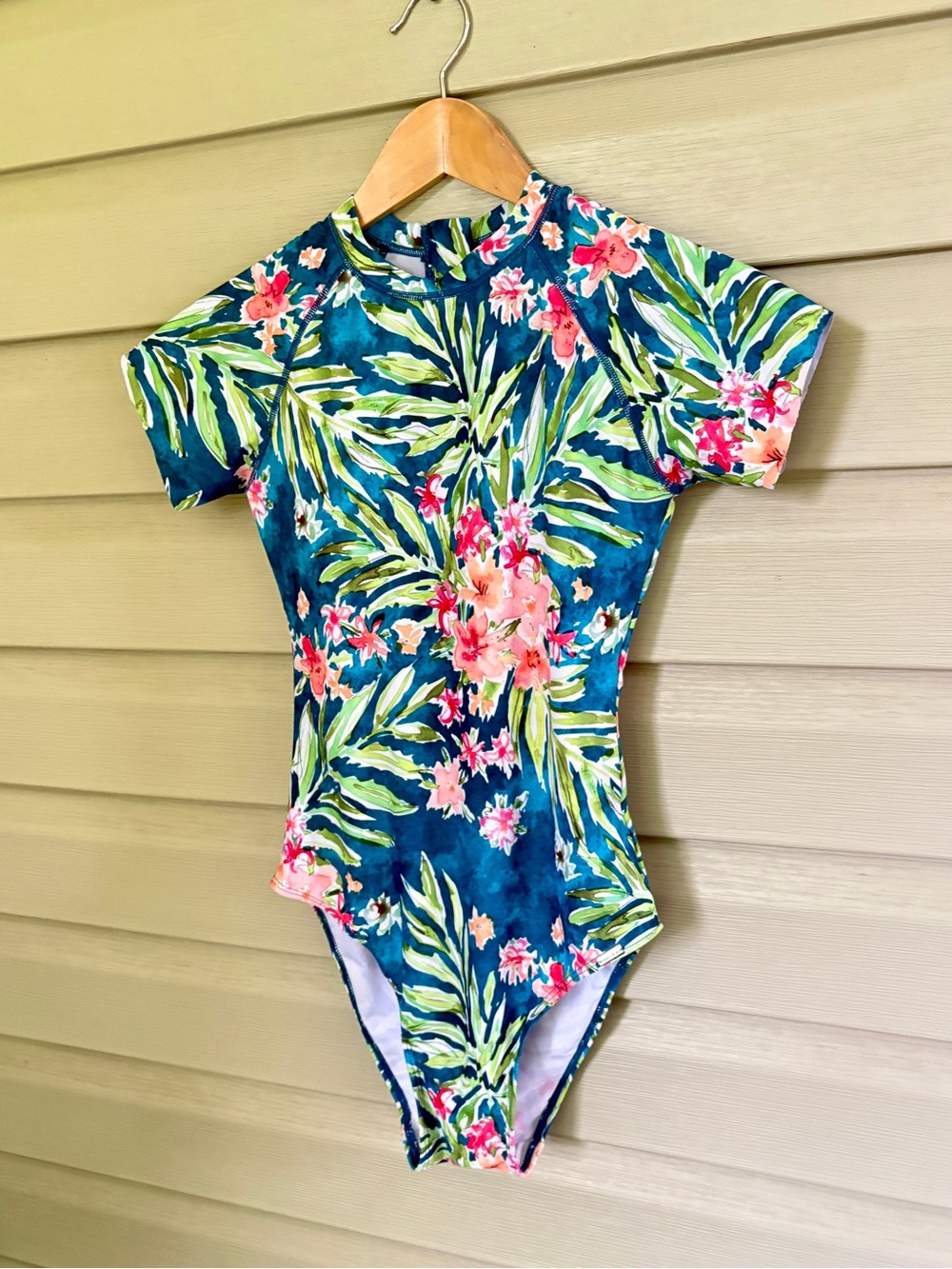 AXESEA athletic swimsuit tropical surfing rash guard SPF sporty sz 4 Australian - Picture 5 of 16